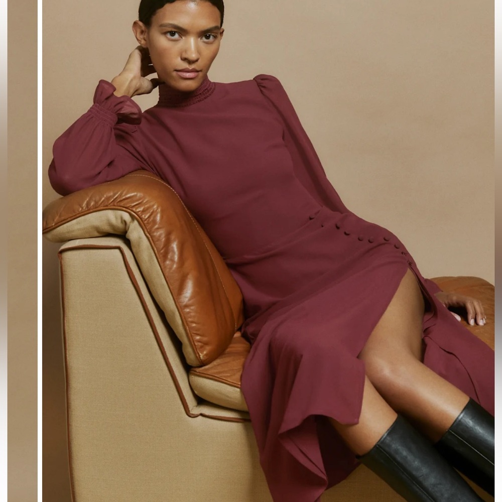 Reformation Stevi Dress in Plum size 2 - Picture 2 of 9